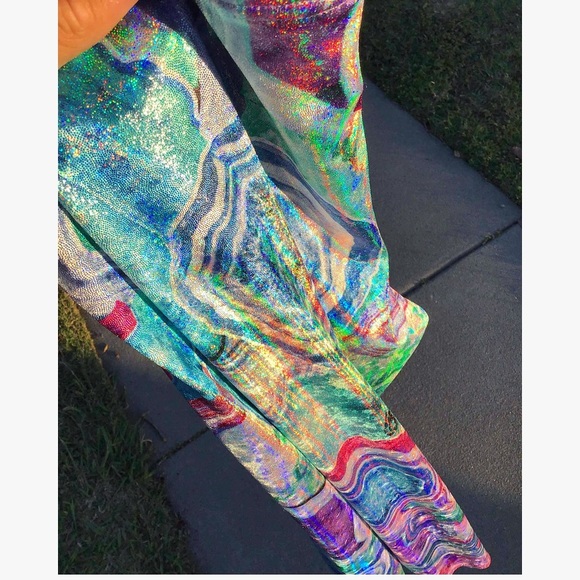 Blackmilk Pants - Multicolor Abstract Women's Pants